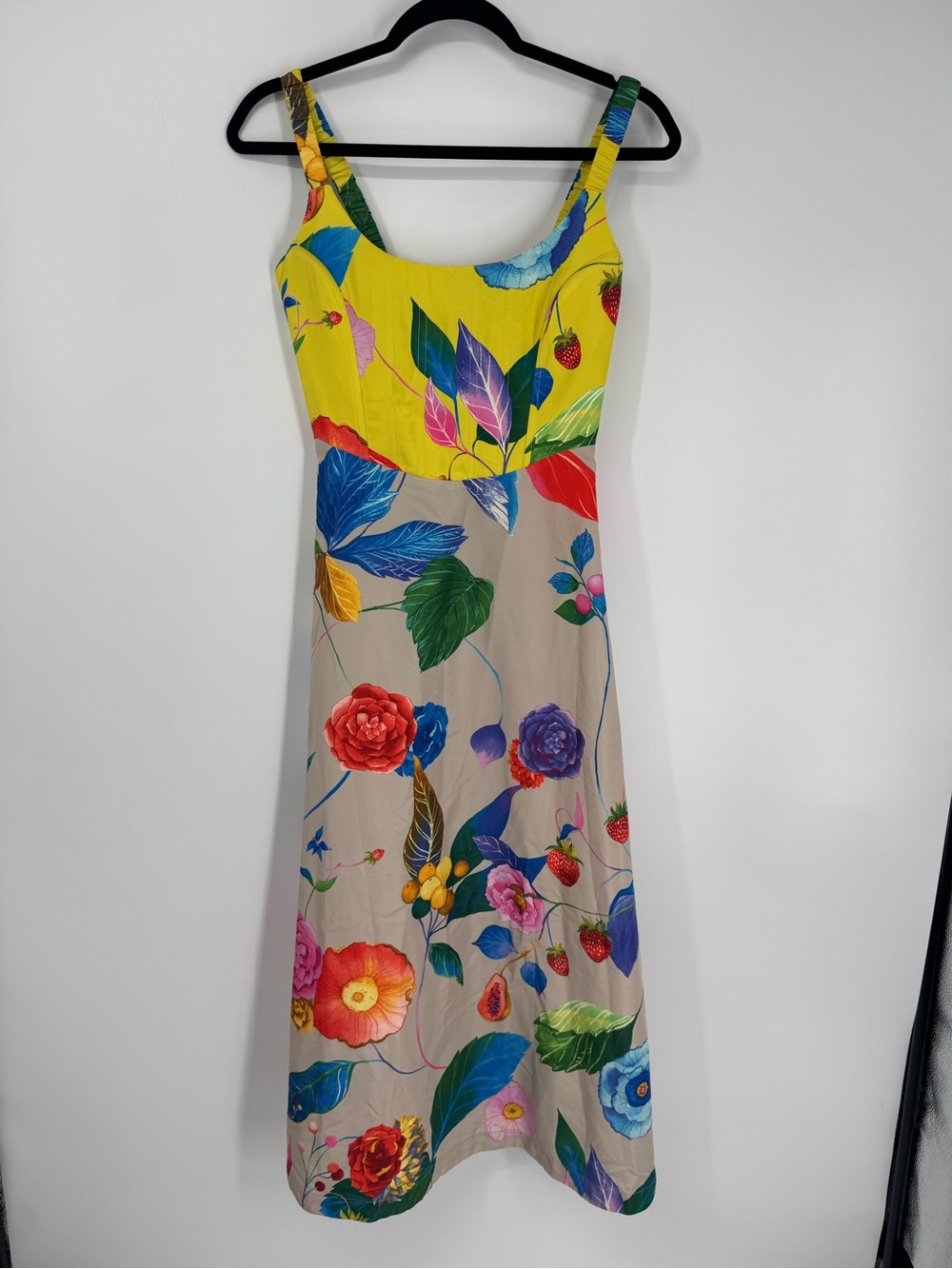 NWT Tuckernuck Vivid Jardin Dominique Fit and Flare Floral Midi Sun Dress Sz XS